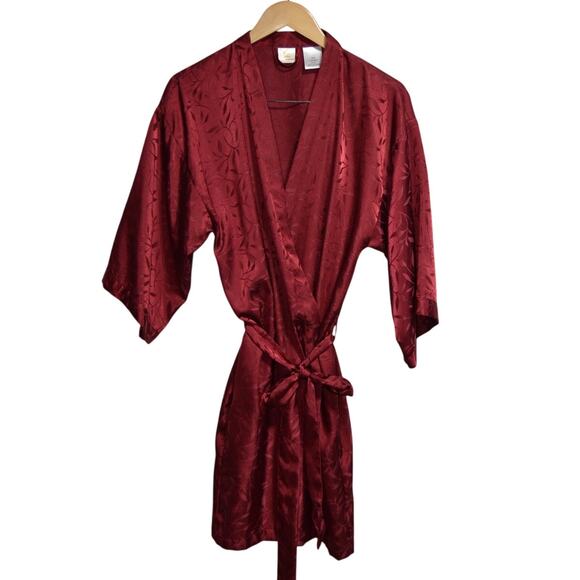 Sophia by Delicates Red Satin Robe Size Medium - Picture 1 of 6